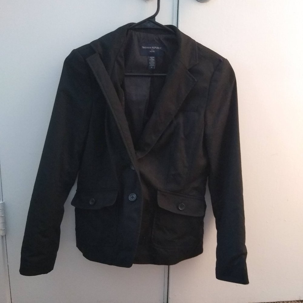 Banana Republic Black Stretch Blazer Size 6 Petite